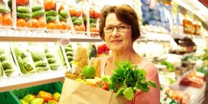 Image of senior woman in groceries department
